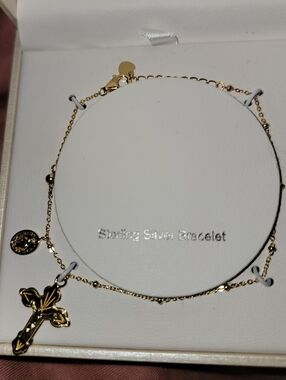 Cynthia Rowley Catholic Sterling Silver Gold Plated Bracelet